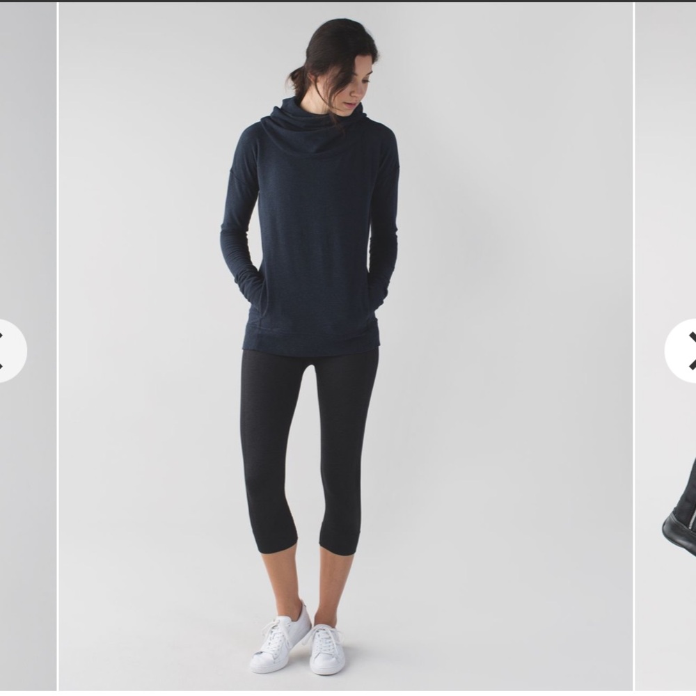 Lululemon- Stress Less Funnel Neck Hoodie- Naval Blue- Sz 6